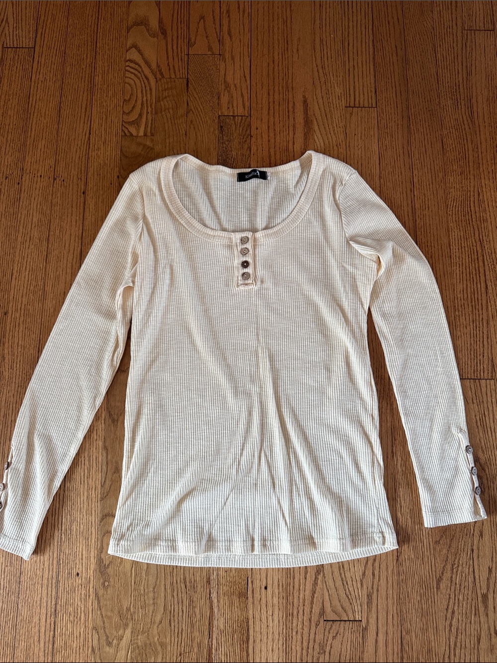 Kissfix Ribbed Long-Sleeve Henley Top